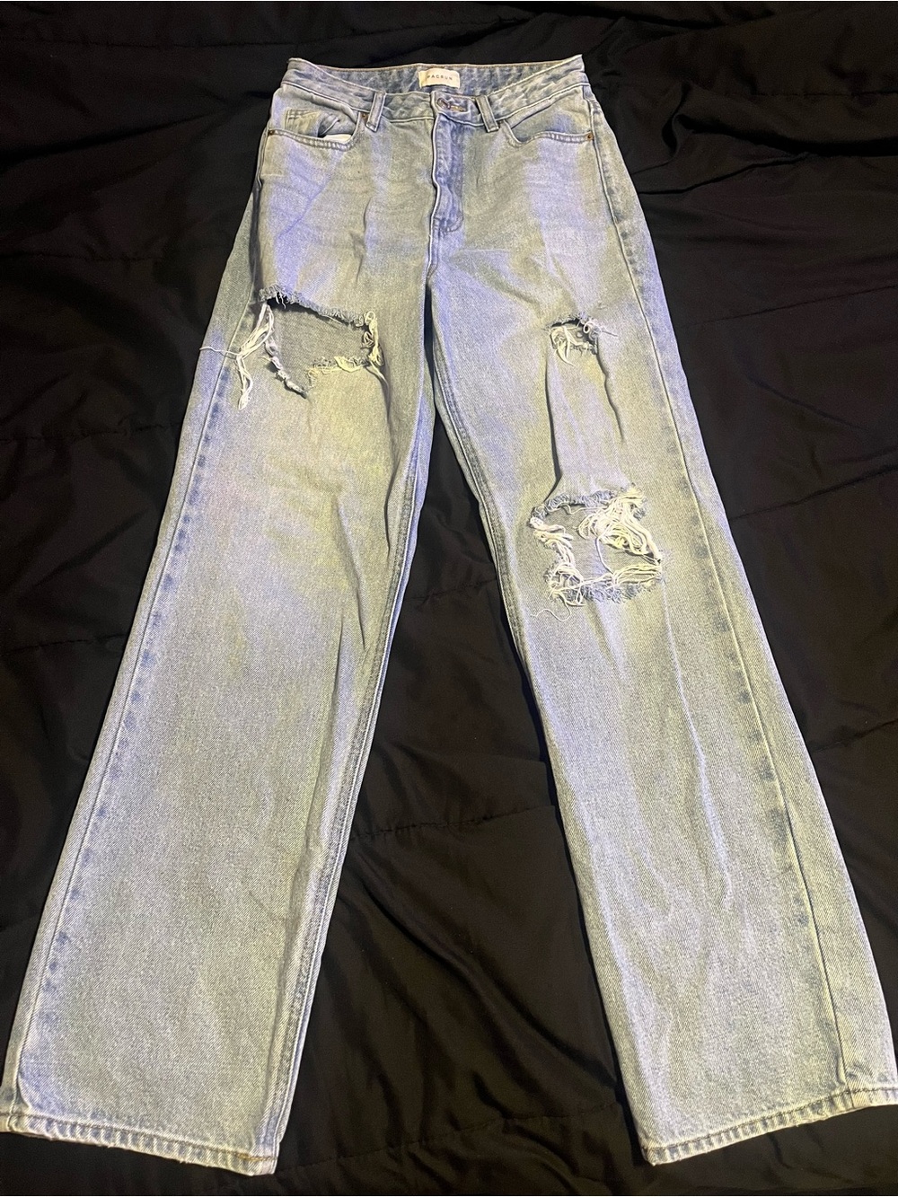 PacSun Light Blue Distressed Straight-Leg Jeans